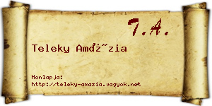 Teleky Amázia névjegykártya